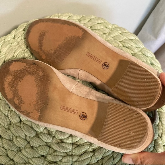 Vince Camuto Attera Cream Tipsy Taupe Suede Ankle Wrap Round Toe Flats - Picture 8 of 8